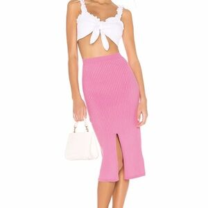 Free People Skyline Midi Skirt In Pink